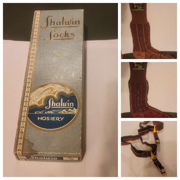 Vintage Mens Hose & Garter Set - Picture 1 of 14